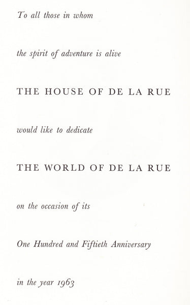 90958 - THE WORLD OF DE LA RUE - 'THE OLD WORLD AND THE NEW' EDITED BY CHARLES ROSNER.