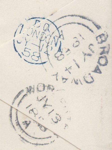 91178 - 1858 MISSENT TO WORCESTER (WO929). Envelope London to Broadway, Wo...