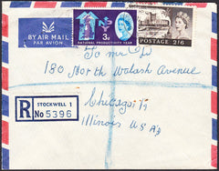 91233 - 1962 envelope sent registered air mail Stockwell t...