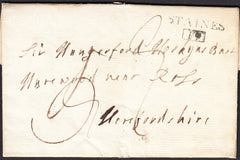 91294 - 1806 MIDDX/'STAINES 19' MILEAGE MARK (MX265). Entire Stanwell to Herefordshire d...