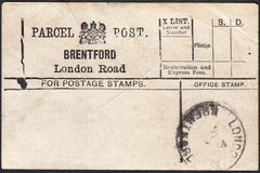 91296 - PARCEL POST LABEL/MIDDX. Undated label BRENTFORD L...