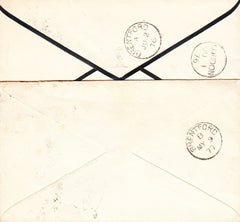 91305 - 1876-77 'BRENTFORD' DATE STAMPS ON INCOMING MAIL FROM LONDON.