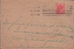 91345 - 1906 ADVERTISING LIVERPOOL TO LONDON. Envelope Liverpool to London wit...