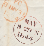 91440 - 1844 EDINBURGH MALTESE CROSS WITH SMALL CENTRE ON COVER...