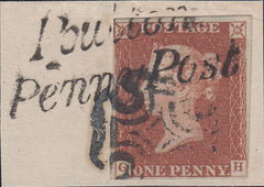 91452 - 1843 1D IMPERF (SG8) CANCELLED MALTESE CROSS OF PRESTON AND P...