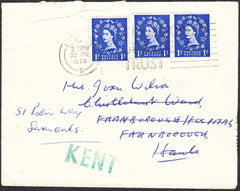 91709 - 1960 WILDINGS/'KENT' INSTRUCTIONAL.  Envelope (slight faults at top) London to Farnbo...