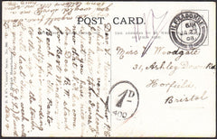 91739 - DEVON/UNDERPAID MAIL. 1908 post card Ilfracombe to...