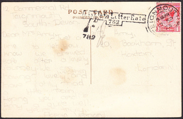 91749 - DEVON/UNDERPAID MAIL. 1923 post card Teignmouth to...