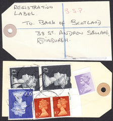 91776 - BANKERS' SPECIAL PACKET. 1975 parcel tag sent regi...
