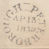 91947 - 1839 NORTHANTS/'PETER- BOROUGH PENNY POST' HAND STAMP (NN197). Wrapper Peterborough to London (sl...
