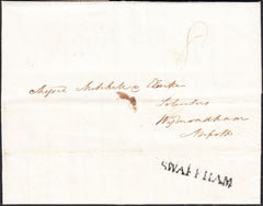 92001 - NORFOLK. 1832 entire Swaffham to Wymondham dated 1...