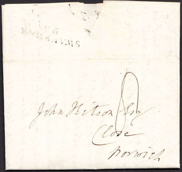 92005 - NORFOLK. Fine undated letter Swaffham to