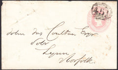 92076 - SUSSEX/LEWES. 1851 1d pink envelope (imperfections...