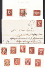 92078 - THE '451' NUMERAL OF LEWES/SUSSEX. Group comprising 1841 1d imperfs (SG8) x 3 all with...