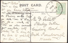 92098 - 1907 SUSSEX/RYE SKELETON. 1907 post card of Ypres Castle Rye to So...