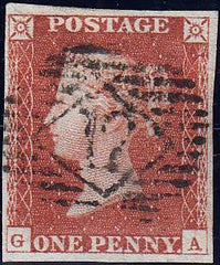 92130 - PL.69 (GA)(SG8). Fine used 1846 1d pl.69 lettered ...