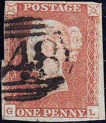 92133 - PL.72 (GL)(SG8). Good used 1846 1d pl.72 lettered ...