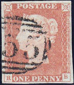 92152 - PL.70 (RB)(SG8). Fine used 1846 1d pl.70 lettered ...