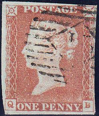 92163 - PL.73 (QB)(SG8). Good to fine used 1847 1d pl.73 l...