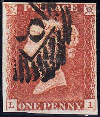 92180 - PL.63 (LI)(SG8). Fine used 1845 1d pl.63 lettered ...
