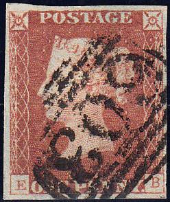 92219 - PL.76 (EB)(SG8). Good used 1847 1d pl.76 lettered ...