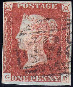 92220 - PL.76 (GD)(SG8). Good to fine used 1847 1d pl.76 l...