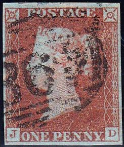 92230 - PL.76 (JD)(SG8). Good used 1847 1d pl.76 lettered ...