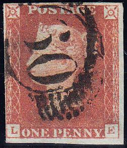 92233 - PL.76 (LE)(SG8). Good used 1847 1d pl.76 lettered ...