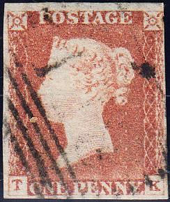 92248 - PL.77 (TK)(SG8). Used 1847 1d pl.77 lettered TK wi...