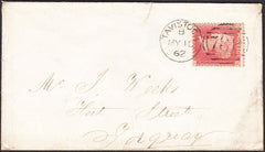 92309 - PL.68 (EI)(SG40) ON COVER. 1862 envelope Tavistock...
