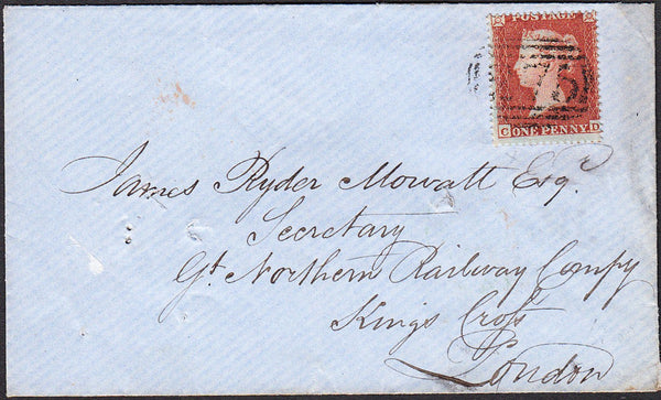 92356 - PL.194 (CD)(SG17) ON COVER. 1855 envelope Ely to K...