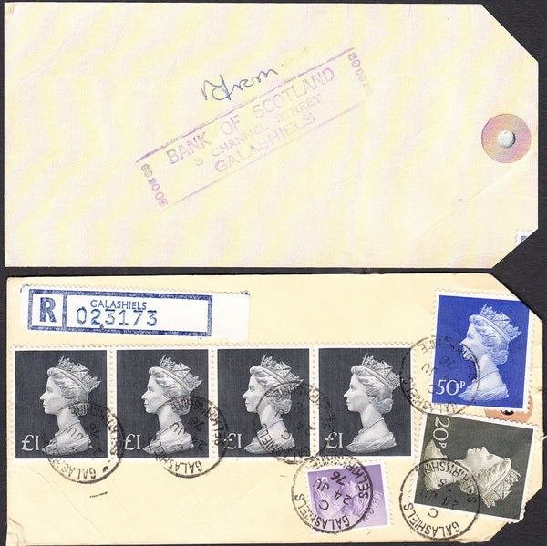 92392 - HIGH VALUE PACKET. 1976 parcel tag sent registered...