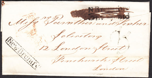 92395 - 1837 MIDDX/'NEW BRENTFD' HAND STAMP. Entire Brentford to Fenchurch Stre...