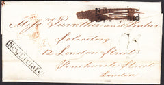 92395 - 1837 MIDDX/'NEW BRENTFD' HAND STAMP. Entire Brentford to Fenchurch Stre...