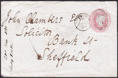 92429 - MIDDLESEX. 1860 1d pink envelope with dies dated 1...