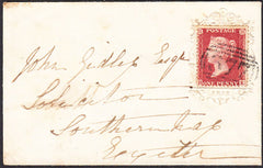 92434 - "FREE" EMBOSSED ENVELOPE. 1860 envelope Ottery St....