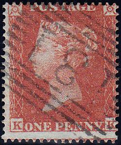 92448 - PL.177 (KK)(SG17)/MISSING IMPRIMATUR LETTERING. Good used 1854 die 1 1d pl.177 ...