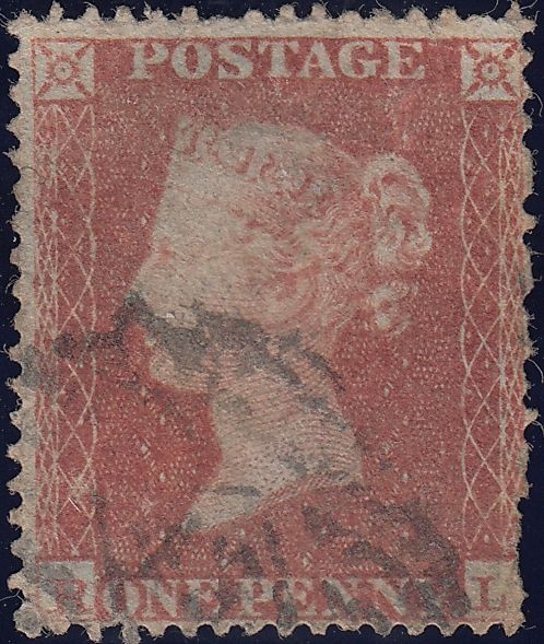 92510 - PL.155 (SG17)(RL)/MISSING PERFORATION HOLES. Good used 1854 die 1 1d pl.155 ...