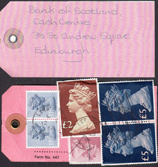 92543 - BANKERS' SPECIAL PACKET. 1984 pink parcel tag addr...