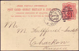 93080 LINCS. 1893 QV 1d scarlet UPU post card Grantham to Russia.
