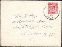 93093 - NORFOLK. 1915 envelope Diss to London (rear flap m...
