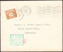 93125 - 1955 UNPAID MAIL/CAMBRIDGE. Envelope used locally in Cambrid...