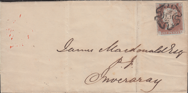 93136 - PL.30 (TI)(SG8) ON COVER. 1844 entire Glasgow to Inverary w...