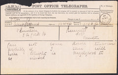 93153 - 1884 TELEGRAM/SOMERSET. Post Office telegraph (slight faults at top),