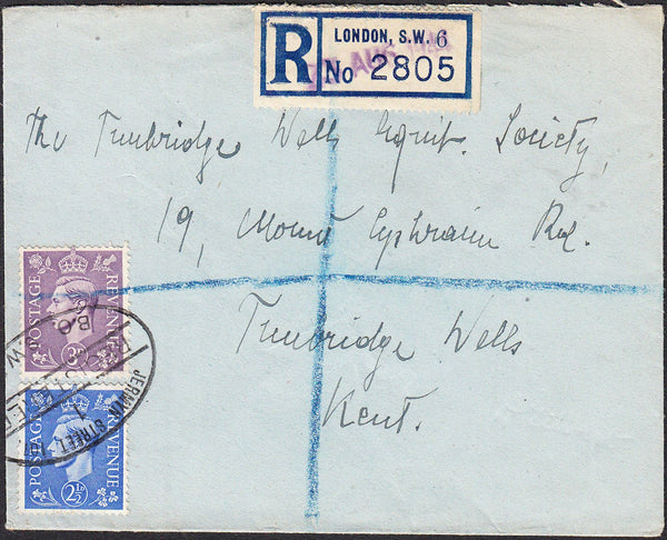 93174 - 1944 envelope sent registered mail London to Tunbr...