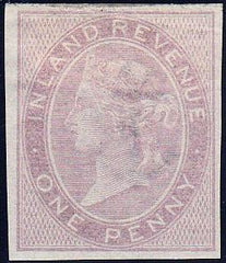 93240 1867 1D PURPLE FISCAL (SGF18) IMPERFORATE IMPRIMATUR.