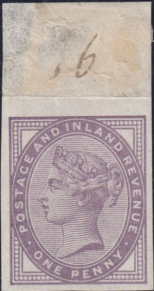 93241 - 1881 1D LILAC 16 DOTS (SG172) IMPERFORATE IMPRIMATUR.