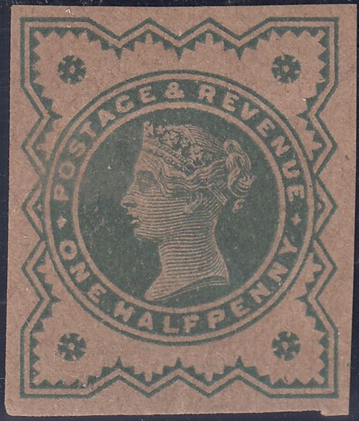 93260 - 1900 ½D BLUE-GREEN (SG213) IMPERFORATE PLATE PROOF.