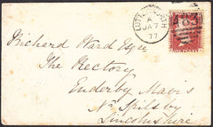 93366 - PL. 188 (KA)(SG43) ON COVER LUTTERWORTH TO SPILSBY. Envelope Lutterworth to Spilsby, Lincs...