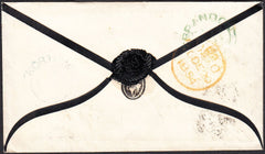 93587 - 1854 NORFOLK/'NORTHWOLD' UDC. Mourning envelope Brandon to Hackney...